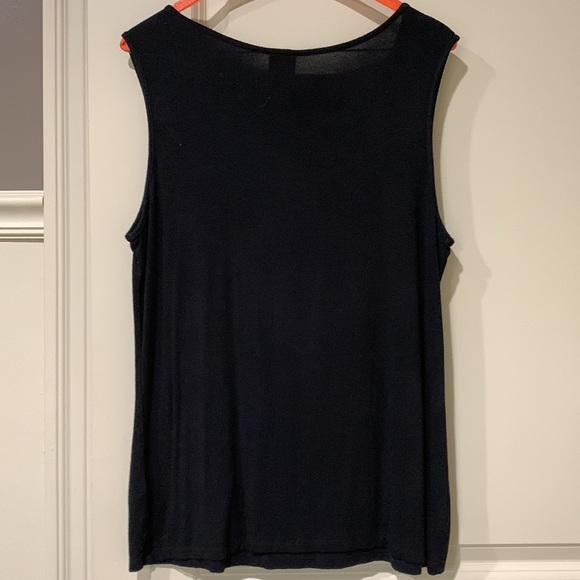 Merona black sleeveless knit tank with ruffle at neckline size XL - Picture 4 of 6